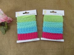 6Sheets x 4Yds Kids Craft Pompom Soft Fluffy PomPom Trim 4 Color 6Sheets x 4Yds Kids Craft Pompom Soft Fluffy PomPom Trim 4 Color