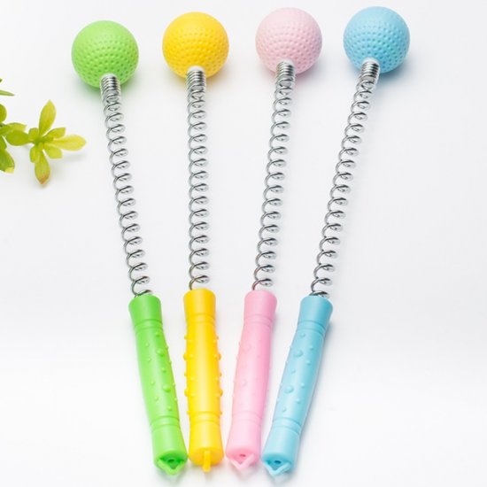 6Pcs Body Massage Ball Spring Knock Back Hammer with Long Handle - Click Image to Close