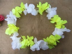(image for) 4 x 12 Pieces Yellow & White Hawaiian Dress Party Flower Leis/Lei Petal
