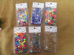 (image for) 12Sheet x 50Pcs Pony Beads Hair Beads 12mm Dia Retail Pack Mixed