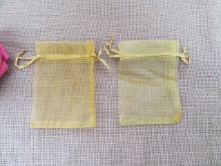 98Pcs Golden Drawstring Jewelry Gift Pouches 12x9cm
