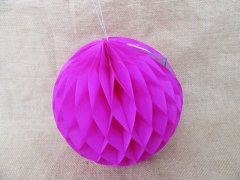 (image for) 10X Fushia Tissue Paper Pom Poms Honeycomb Balls Lanterns