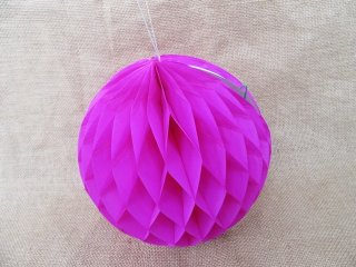 10X Fushia Tissue Paper Pom Poms Honeycomb Balls Lanterns