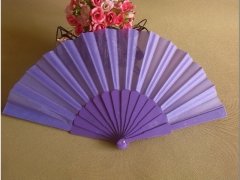 (image for) 10Pcs New Plain Purple Folding Hand Fans Wedding Favor