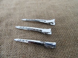 24Sheets X 3Pcs Hair Clips Base Jewelry Finding 70mm Long