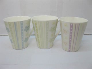 72pcs Flower & Stripe Ceramic Coffee Mug Tea Cup Mixed Color