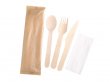 50Sets Disposable Individual Packing Forks Spoons Knives Tissue