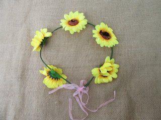 4Pcs Sun Floral Headpiece Headband Hair Garland Crown Wedding Wr (image for) 4Pcs Sun Floral Headpiece Headband Hair Garland Crown Wedding Wr