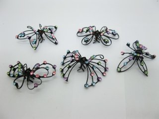 1Pc Black Hair Clip Barrette Claw with Rhinestone
