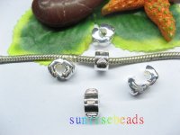 10pcs Silve Plated Heart Embossed Stopper Bead Clip Fit European
