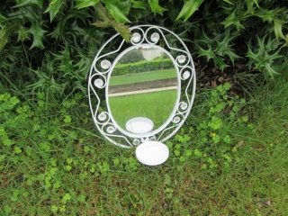 1X Hanging Classic White Oval Clearer Makeup Mirror 32x26.5cm