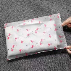 40Pcs Pink Flamingo Frosted Resealable Zip Lock Bag Plastic Bag