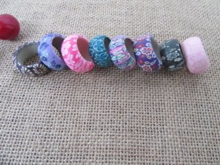 24Pcs Beautiful Wide Polymer Clay Rings 16-20mm inner Dia Assort (image for) 24Pcs Beautiful Wide Polymer Clay Rings 16-20mm inner Dia Assort