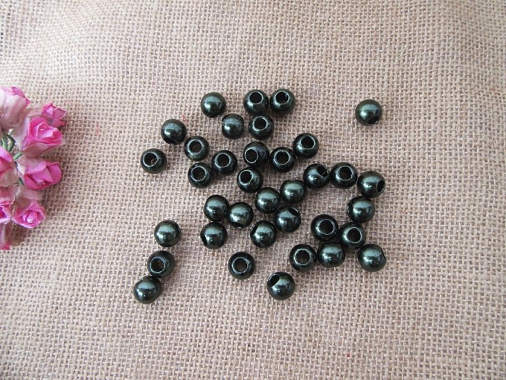 250g (400Pcs) Dark Olive Simulate Pearl Beads Barrel Pony Beads - Click Image to Close