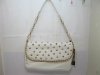 1Pc New White Shoulder Sling Bag Handbag w/Rhinestone