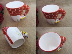(image for) 1Pc Jungle Animals Elephant Giraffe Horse Etc 3D Ceramic Cup