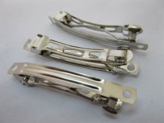 (image for) 100 Metal Hair Clips Finding Barrette Base 5cm Size
