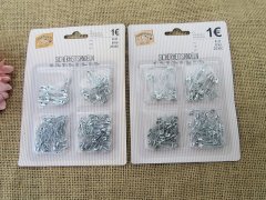 (image for) 12Sheets x 100Pcs Steel Safety Pins Findings Craft Sewing Assort