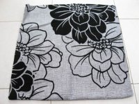 2Pcs Black/White Peony Hemp Cushion Covers 43cm