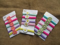 1Sheet x 5Pcs Sunflower Hair Elastic Hair Band Scrunchies