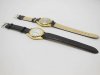1 Stylish Men's Leatherette Strap Golden Watches