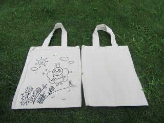 5Pcs Draw Color On Hemp Shopping Bag Handbag Shoulder Bag