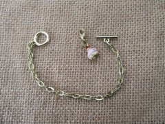 12Sets Golden Metal Chain Bracelet with Tohhle Clasp