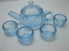 1Set Mini Blue Glass Teapot Set Tableware