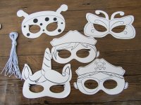 24Pkts X 12Pcs Plain White Paper Mask Opera Party Costume