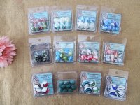 12Pack Glaze Marble Glass Beads DIY Jewelry Accessories Assorted