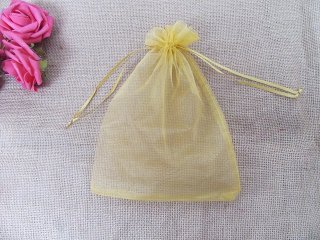 98Pcs Yellow Drawstring Jewelry Gift Pouches 23.5x17cm