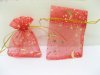 100 Red Organza Drawstring Gift Jewelry Pouches 7X9cm