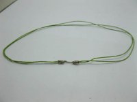 95 Green 2-String Waxen Strings For Necklace Nickel Clasp