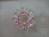 1Pc Shiny Red Crystal Glass Lotus Flower Centerpiece Candle Hold