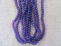 5Strand X 110Pcs Round Purple Glass Beads 8mm