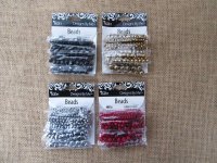 8Sheet x 480pcs Glass Round Beads Mixed Color - 4 Sizes