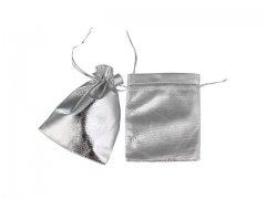 100 Silvery Drawstring Gift Jewellery Pouches 9x7cm