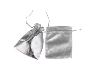 100 Silvery Drawstring Gift Jewellery Pouches 9x7cm