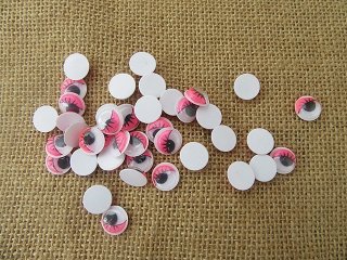 1000 Pink Self-Adhesive Joggle Eyes/Movable Eyes for Crafts 7mm