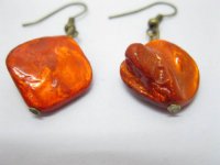 60pairs Orange Irregular Sea Shell Earrings