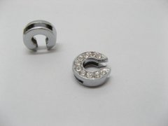 10 Fashion Rhinestone Letter "C" Beads Collar Charms
