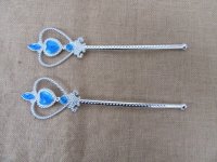 12Pcs Blue Heart Fairy Wand Magic Stick Girl Party Princess Favo