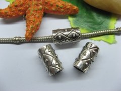 50pcs Tibetan Silver Spider Web Barrel Beads European Design