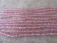 10Strands X 72Pcs Pink Facted Glass Crystal Beads 8mm Dia