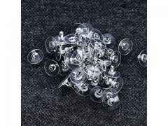 1000 Silver Plated Earring Back Stoppers Finding 10x6mm 1000 Silver Plated Earring Back Stoppers Finding 10x6mm