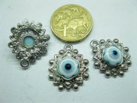 50 Metal 8-Sided Pendants w/Round Beads Jewelery Finding 50 Metal 8-Sided Pendants w/Round Beads Jewelery Finding