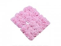 25Pcs PINK Rose Artificial Foam Flower Hair Pick Wedding
