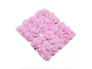 25Pcs PINK Rose Artificial Foam Flower Hair Pick Wedding