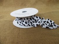 3Rolls Polka Dots Fabric Ribbon DIY Craft Trim Embellishments
