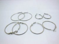 48Pairs New Hoop Lock Earrings Assorted